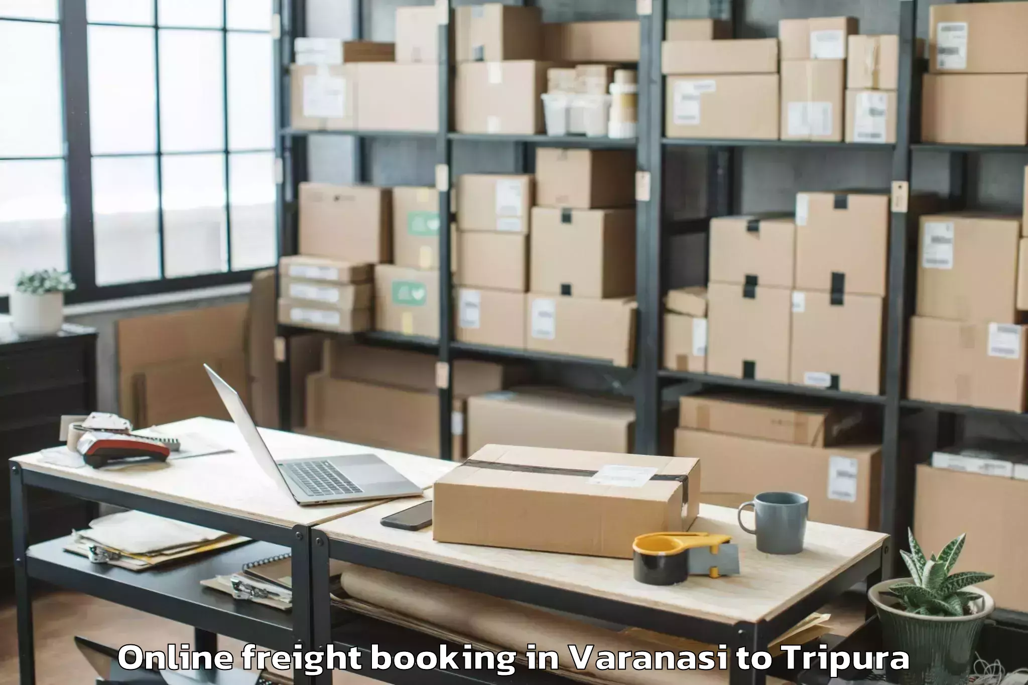 Get Varanasi to Manughat Online Freight Booking